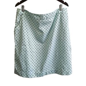 Sandro swiss dot black and mint green lined skirt size 16W
